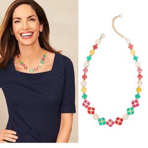 TALBOTS Geometric Statement necklace Multicolor enamel